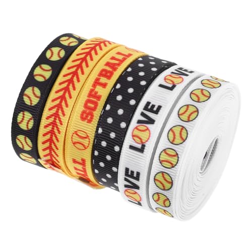 DIYEAH 6 Rollen Baseballband Baseball Sportband Praktisches Geschenkband Bänder Zum Basteln Feiertagsband Geschenkband Ballbänder Sportband Themenband Polyester von DIYEAH