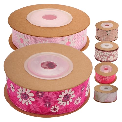 DIYEAH 6 Rollen Gurtband mit Karomuster Bänder Sackleinen Dekorationen Party Fleck seidenband ribbon schneidbares Geschenkband Bastelband für den täglichen Gebrauch Polyester Colorful von DIYEAH