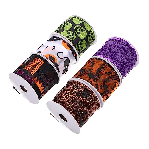 DIYEAH 6 Rollen Halloween-Gurtband Halloween-Verpackungsbänder Halloween-Fledermäuse Band für halloween haarspangen haarspange halloween Geschenkband selber machen Bandverzierungen Eisen von DIYEAH