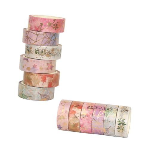 DIYEAH 6 Rollen Party-Washi-Tape Glitzerband transparentes Washi-Tape dekoratives Abdeckband Papier Klebeband Blumenband altes Washi-Tape Floristenband Handkontoband Heißprägeband von DIYEAH