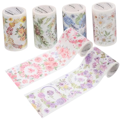 DIYEAH 6 Rollen Washi Tape Papier Klebeband Dekoratives Wandband Kunstband Scrapbook-papier Bandspender Doppelseitiges Klebeband Zum Basteln Sammelalbum Japanisches Papier von DIYEAH