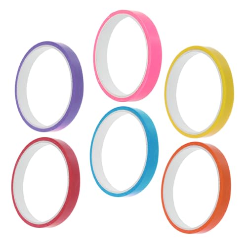 DIYEAH 6 Rollen klebriges Ballband Abdeckband UV-Klebeband Wasserdichtes Band Farbband Bandspender farbiges klebeband tapeband Kugelbänder klebrige kugeln band bunt Plastik von DIYEAH