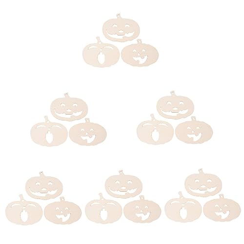 DIYEAH 6 Sätze Kürbis-chips Halloween Kürbis Halloween Pumpkin Toys Plüschtiere Schminkschablonen Basteln Bastelset Kürbis Aus Schlichtem Holz Unvollendetes Holzhandwerk 3 Stück * 6 von DIYEAH