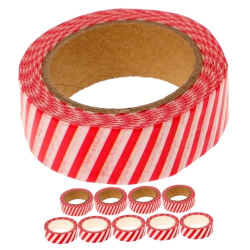 DIYEAH 6 Sätze Papier Klebeband Scrapbbok Roll Weihnachtsoblaten Weihnachtspräsente Stoffband Weihnachten Rote Dekorationen Weihnachtsband Weihnachtsgeschenk Papierbänder 10 Rollen * 6 von DIYEAH