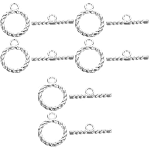 DIYEAH 6 Sätze Schmuck Reifen Ringmaß Knebelverschluss Aus Sterlingsilber Verschlüsse Strapazierfähige Schlüsselanhänger Magnetischer Halskettenverschluss Schlüsselband Silver S925 Silber von DIYEAH