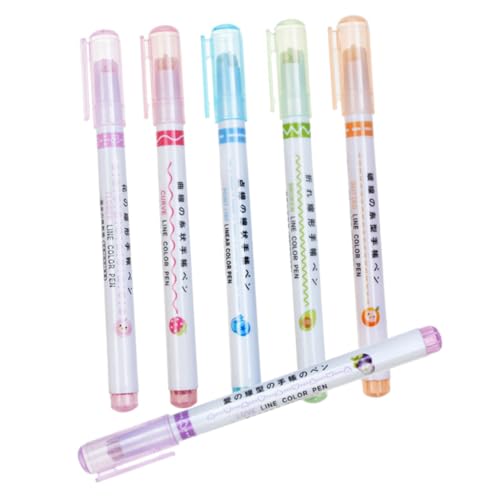 DIYEAH 6 Teiliges Set Farbige Marker Stifte Kawaii Textmarker Für Notizen Kreative Buchmarkierungen Und Bürobedarf Bunte Hochlighter Für Schule Und Studium Perfekt Für von DIYEAH