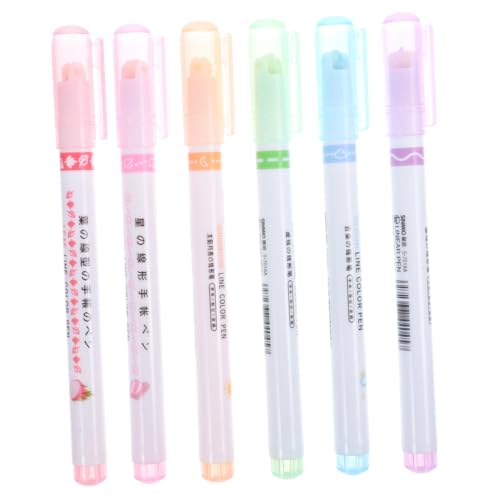 DIYEAH 6-Teiliges Set Roller-Textmarker Metallmarker schicke Marker Schreibwaren Marker für Leinwandfarbe Stifte Gel schreibkladde büromaterial Kunststifte Flairstifte für Plastik von DIYEAH