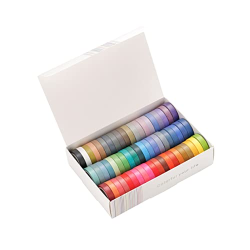 DIYEAH 60 Rollen Klebeband Gummiertes Papierband Fotoaufkleberpapier Speziell Geformte Aufkleber Dekorative Bänder Lieferungen Spender Handkontoband Klebstoff Colorful Japanisches Papier von DIYEAH