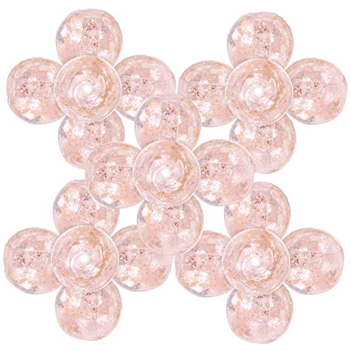 DIYEAH 60St Glasperlen Fußballperlen goldene Perlen Zahlenperlen Charme Abstandsperlen natur wohnungseinrichtung home decoration threa Perlen für die Schmuckherstellung kleine Perlen Rosa von DIYEAH