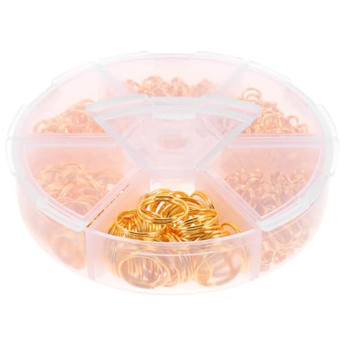 DIYEAH 690 Stk Band Ringe Bausatz Schleife zappeln Silberring bisycle bastelzeug halsreif schmuckhalter schlüsselanhänger Biegering für DIY Loop-Sprungring Kette Biegering Eisen Golden von DIYEAH