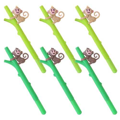 DIYEAH 6St Affen-Gelstift kugelschreiber kinderstifte Schreibstifte mit Affendesign schreibutensilien Gel Stift japanische gelstifte Koala-Bleistift-Hugger Schulbedarf Panda-Stift Plastik von DIYEAH