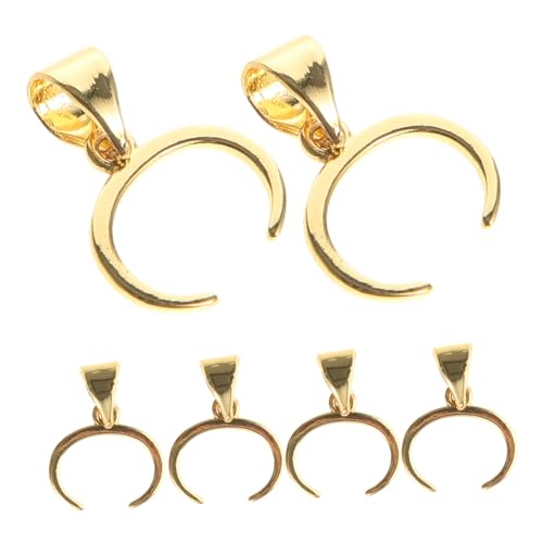 DIYEAH 6St Kuh-Nasenlochknopf DIY Schmuck Zubehör Schmuck Anhänger Clip Goldfarben Handgefertigter Schmuck Klemmbügel für die Schmuckherstellung Halskettenanhängerschnallen Kupfer Golden von DIYEAH