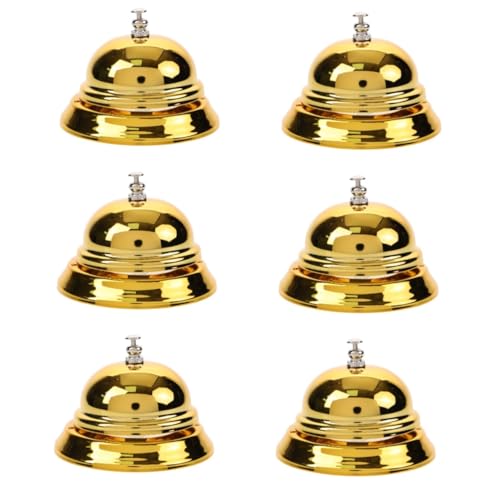 DIYEAH 6St Kundendienstglocke glöckchen gold golduhr the alarm Service bell Call bell Schreibtischglocken Türklingel läuten Dienstglocken klassische Dienstklingel Empfangsglocke Golden von DIYEAH