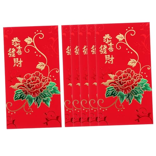 DIYEAH 6St Lai siehe rote Umschlagtasche Jahr roter Umschlag Frühlingsfest-Paare Party chinese new year chinesisch neujahr chinesische neujahrsumschläge Frühlingsfest rotes Paket Papier von DIYEAH