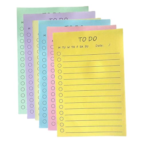 DIYEAH Haftnotizen Pastell 6er Set Haftnotizen Bunt Farbige Klebezettel Pastellfarben Selbstklebende Notizblöcke Für to Do Listen Memo Pads Für Schule Und Büro Praktische Notizen Und Aufgabenlisten von DIYEAH