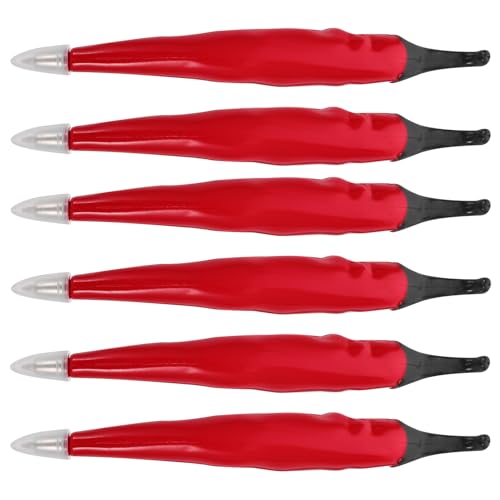 DIYEAH 6st Chili-kugelschreiber Stifte Gefärbt Anlage Lustiger Stift Tablet-stift Eingabestift Neuheit-stifte Stifte Mit Stylus-spitzen Süße Stifte Punkt Stifte Für Magnet Rot von DIYEAH