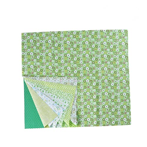 DIYEAH 7 Blätter Cotton Fabric Baumwollstoff Nähen Quilt-Stoffbündel Leinenstoff Patchwork-Material Stich Fleecestoff Stoff Baumwolle Stoffclips Canvas-Stoff Baumwollfabrik Green von DIYEAH