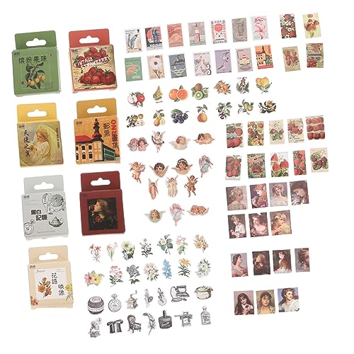 DIYEAH 7 Kartons Taschenmaterialaufkleber Album Halter Karte Bausatz Etiketten scrapbooking sticker scrapbook stickers aufkleber vintage schöne Aufkleber dekorativer DIY-Aufkleber Papier von DIYEAH