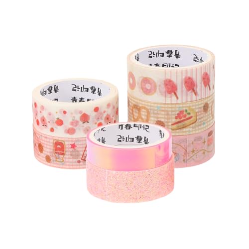 DIYEAH 7 Rollen Washi-Tape dekoratives Abdeckband Aufkleber Klebstoff goldenes Metallband Neon Gel bastelbedarf fotoalbum dekoration Tagebuchband dekorative Klebebänder Japanisches Papier von DIYEAH