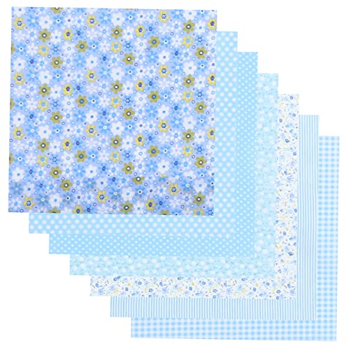 DIYEAH 7St Baumwoll-Patchwork selber Machen Stickmaschine Baumwolle Kinderdecke Blauer Steppstoff wandverkleidung Wand polsterung Fettviertel aus Stoff Quilten von Patchwork-Material Blue von DIYEAH