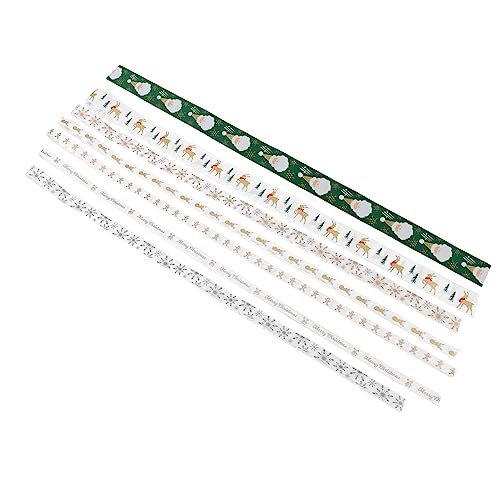 DIYEAH 7St Weihnachtsband geschenkband ribbon weihnachtsbäume geschmückt geschenkeband Weihnachtsfeier Weihnachtsdekorationsband rotes transparentes Band Wickelband Festivalband Polyester von DIYEAH