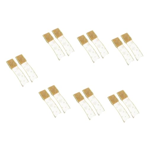 DIYEAH 7sets Weihnachtsband Bänder Band Weihnachten Schleife Ziehen Weihnachtslichter Girlande Schneeband Weihnachtsbaumband Weihnachtsbastelband Weihnachtsschmuck Stoff Golden 2pcs*7 von DIYEAH