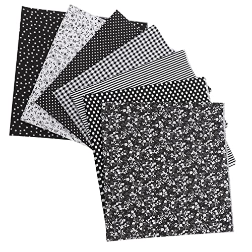 DIYEAH 7st Baumwolltuch Selber Machen Häkeln Quiltlineal Nähclips Für Stoff Viertel Stoff Nähen Polsterstoff Patchwork-stoffbündel Grünes Garn Schlichter Baumwollstoff Black Baumwolle von DIYEAH