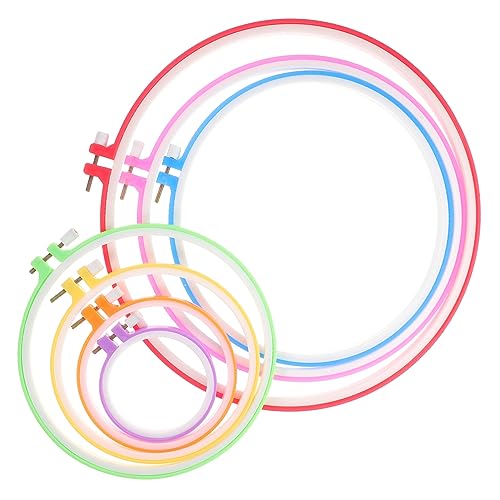 DIYEAH 7st Farbiger Kreuzstich Stickgarne Markierungen Maschinen Einstellbar Faden Fäden Häkeln Reifen Stickständer Und -rahmen Stränge Stoffmarker Ring Bausätze Kreuzstich-set Plastik von DIYEAH