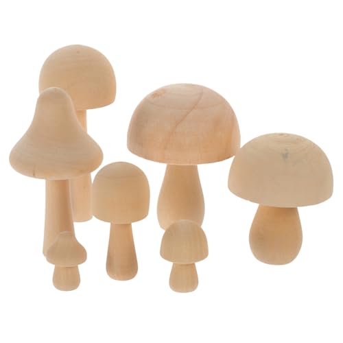 DIYEAH 7st Pilz-ornament Aus Holz Mini-pilz Mikro-landschaftsdekoration Winzige Pilze Miniaturfiguren Pilzgartendekoration Pilzfiguren Pilzdekor Pilzzubehör Pilzstatue Holzpilze Hölzern von DIYEAH