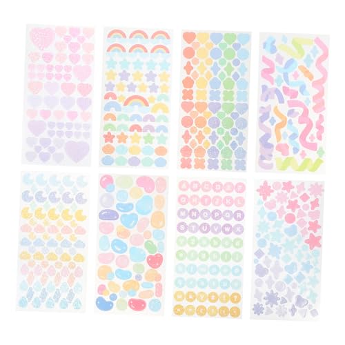 DIYEAH 8 Blätter -Kontoaufkleber Abziehbilder Namensetiketten Briefe Gel Streifen scrapbooking sticker scrapbook stickers bunte Scrapbook-Aufkleber Handwerks-Journal-Aufkleber Papier von DIYEAH