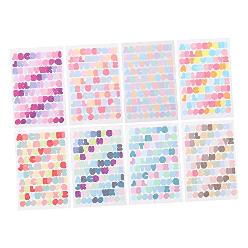 DIYEAH 8 Blatt Aufkleber Des Englischen Alphabets Transparent Party Tagebuchaufkleber Journaling Textmarker Marker Punkt Pop Mini Brief Sammelalbum Notizen Nachricht Klebrig Papier von DIYEAH