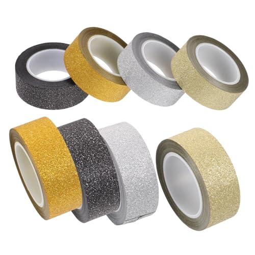 DIYEAH 8 Rollen Glitzer Und Papier Band Etiketten Dekoratives Klebeband Für Diy Glitzerband Selber Machen Diy Klebeband Hübsches Glitzerband Tag-aufkleber Handkontoband Japanisches Papier von DIYEAH