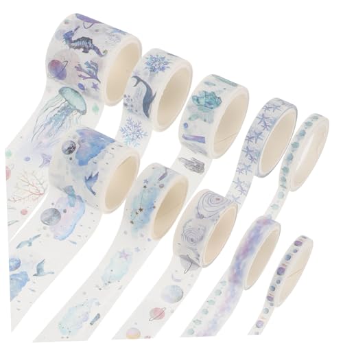 DIYEAH 8-Teiliges Set DIY Washi Tape UV Schrott dekoratives beschreibbares Bastelband Regenbogen Maskierung farbig Buch Dekoration washi-Tape Wunderschönes Washi Tape Washi-Klebeband von DIYEAH