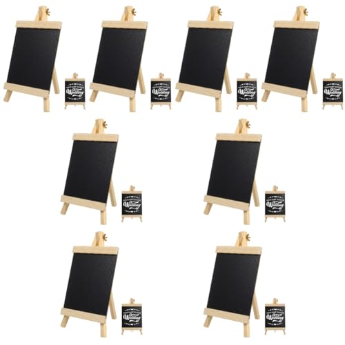 DIYEAH 8St Dekoration für die Tafel mit Nachrichten Mini-Wurstbretter kleine stehende Tafel Tischtafel write board tablettstift Whiteboard staffelei Holztafel Tafelschild aus Holz Black von DIYEAH