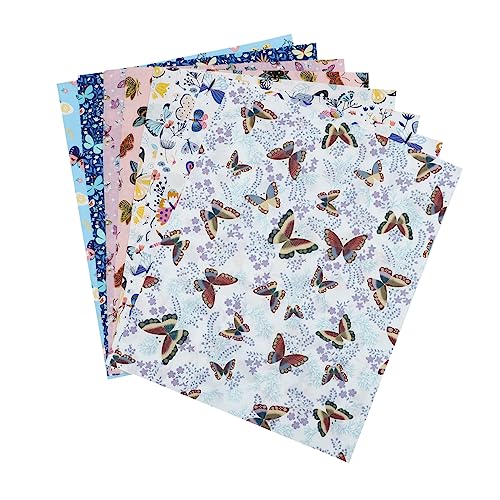 DIYEAH 8St Schmetterlings-Patchwork-Tuch-Set Nähen Bienenstoff Krawattenfarbe Stoffreste Filzstoff bastel Materialien Cotton Fabric Steppstoff Meterware Patchwork-Steppstoff Baumwolle von DIYEAH