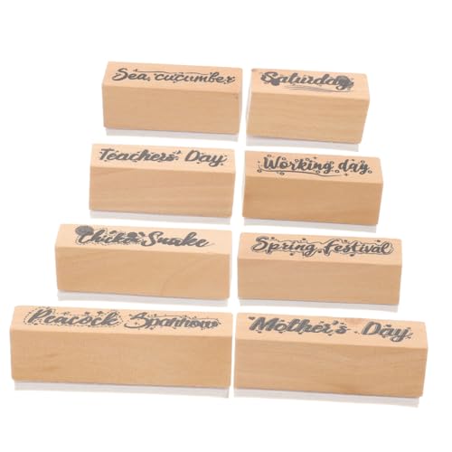 DIYEAH 8St kinder stempel kinderstempel Holzstempel-Set Schreibwaren-Stempel Geschenkanhänger-Stempel stamp Buchstaben-Design-Stempel Stempel für das Handwerk Holzhandwerksstempel hölzern von DIYEAH