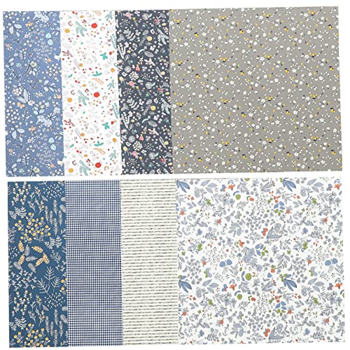 DIYEAH 8st Bedruckter Twill-stoff Stoffmarker Nähen Farbstoff Krawattenfarbe Nähgarn Leinen Strickmaschine Blumendruck-patchwork Stoffbündel Diy Liefert Blumenmuster Diy Tücher Baumwolle von DIYEAH