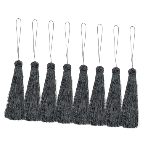 DIYEAH 8st Drachenknoten Quaste Hängendes Ohr Goldene Quaste Anzeige Schlüssel Quaste Abschlusskappen-quaste Schlüsselanhänger Hut Quaste Lesezeichen Quaste Spitze Bausatz Dark Grey Nylon von DIYEAH