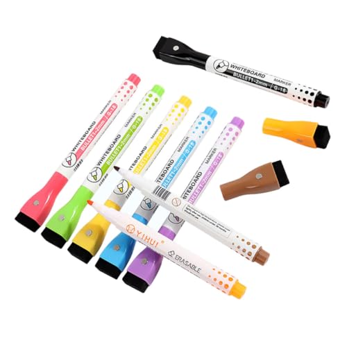 DIYEAH 8st Magnetischer Whiteboard-stift Whiteboard-stifte Mit Feiner Spitze Marker Trocken Abwischen Abwaschbare Marker Trockener Löschstift Kleine Trocken Abwischbare Marker Gefühlt von DIYEAH