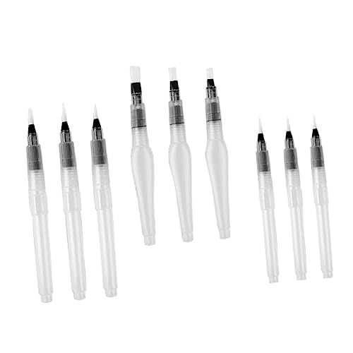 DIYEAH 9 Teiliges Aquarell Pinselstift Set Wasserlösliche Farbstifte Mit Flexiblen Spitzen Ideal Für Handmalerei Und Kalligraphie Enthält 3 Flache Pinsel 155mm 3 Spitze Pinsel Mit von DIYEAH