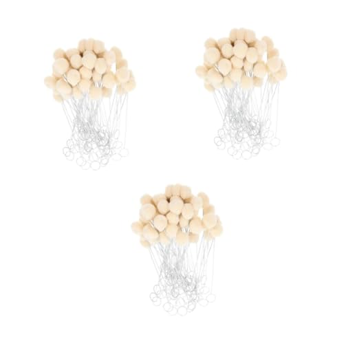 DIYEAH 90 STK Wollknäuelbürste Ärmel Besteck Stirnband aus simulierter Seide Wollkugel Pinsel DIY Farbpinsel Set Schuhbürsten zum Reinigen Lederverarbeitungswerkzeuge basteln Wolle Beige von DIYEAH