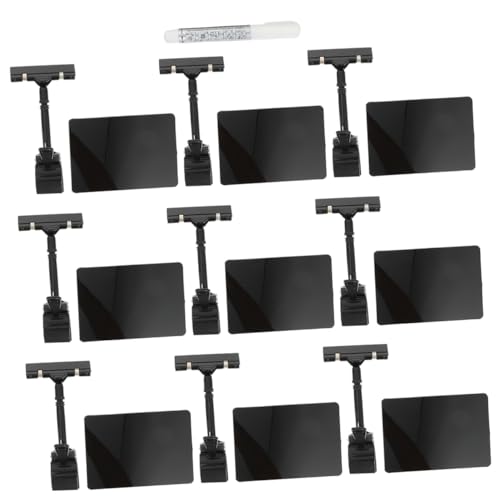 DIYEAH 9St Etikett preisschild white out swor Einzelhandelsinhaber Schilderständer Tafelschilder Clips Stand Karte Preistafel mit Clips Doppelkopf-Display-Clips Preistafelhalter PVC Black von DIYEAH