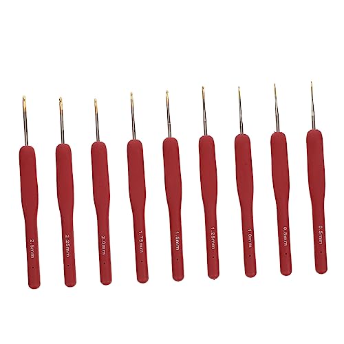 DIYEAH 9St Häkelset Stricknadel Set webnadel Handarbeitszubehör Garnzubehör crochet hooks Stifte Ring Wickler werkzeug stricknadel selber machen Garn Häkelnadel Aluminium rot von DIYEAH