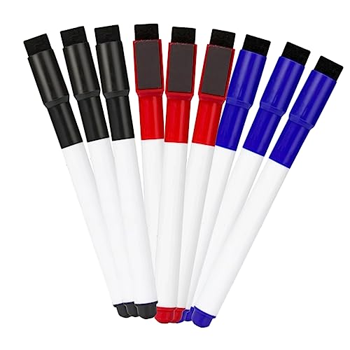 DIYEAH 9st Trocken Abwischbarer Stift Tragbare Markierungen Bunte Whiteboard-stifte Trockenlöschmarker Für Den Haushalt Magnetischer Radiergummi Farbige Markierungen Expo-marker Plastik von DIYEAH