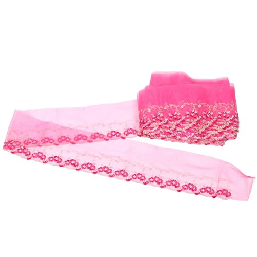 DIYEAH Accessoires aus Mesh-Spitze dekoration Stickerei Spitzenbesatz Spitzenband Braut-Scrapbook-Zubehör Stretch-Spitzenbesatz Burgunder Band gehäkelte Spitzenbesatz Polyester Rosy von DIYEAH