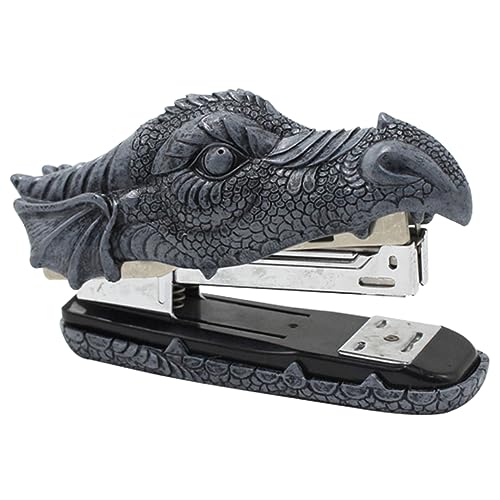 DIYEAH Alligator-Hefter Hochleistungs-Tischhefter Neuheit Hefter Krokodil-Modellierung Desktop-Briefpapier office organizer büroorganizer Desktop-Hefter Bürobedarf Harz Grey von DIYEAH