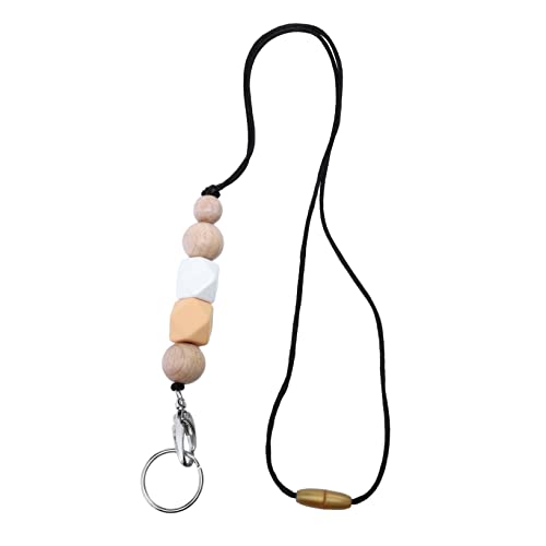 DIYEAH Arbeits Karte Hängen Kette Halsketten Für Frauen Handy-schlüsselband Schulausweishalter Schlüsselband Für Id-karten Handy Lanyard Frauen Halskette Perlen Lanyards Holzperlen von DIYEAH