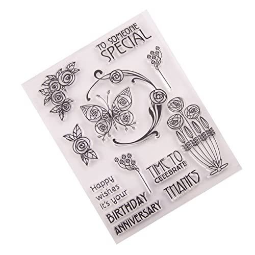 DIYEAH Blätter Silikon-Siegelstempel Scrapbooking-Briefmarken Silikonstempel klare Briefmarken Black von DIYEAH