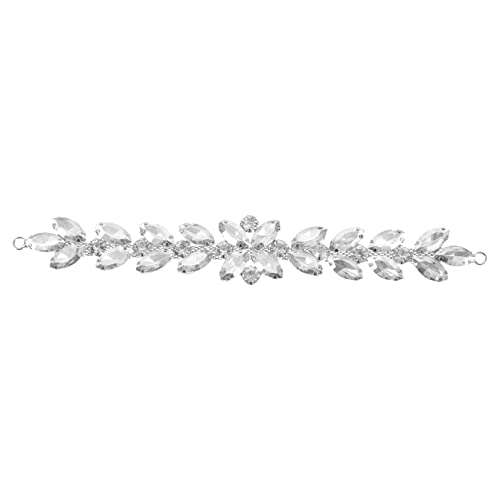 DIYEAH Blumenkette Aus Strass Geldbörsen Armbänder Für Frauen Haarschmuck Für Damen Brautaccessoires Dekoration Kleidernadel Flicken Für Kleidung Vorhang Träger Für Kleid Weiß Silber- von DIYEAH