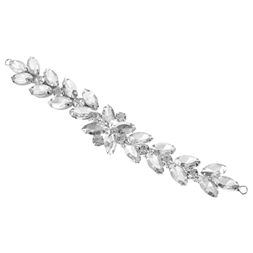 DIYEAH Blumenkette aus Strass Riemen für Kleid Haarschmuck für Frauen Brautaccessoires Braut- haaraccessoires brautgürtel Schuhe dekorative Strass-Patches Schuhe Zubehör Silber- Weiß von DIYEAH